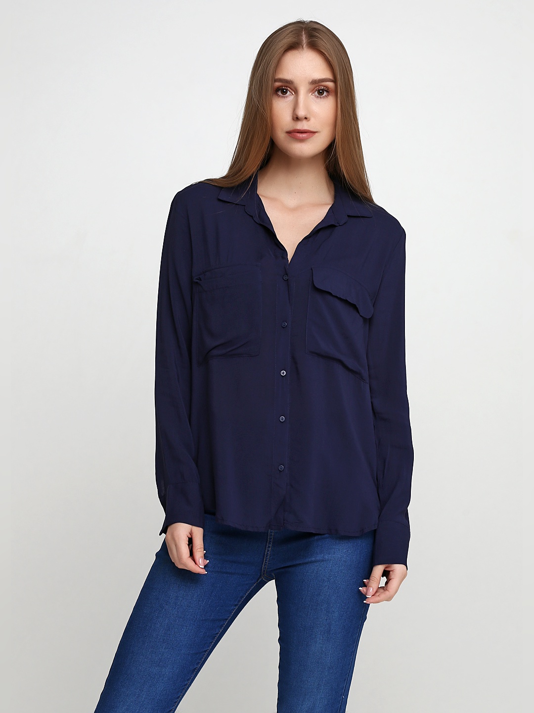 

Рубашка H&M 0444294_01 34 Синяя