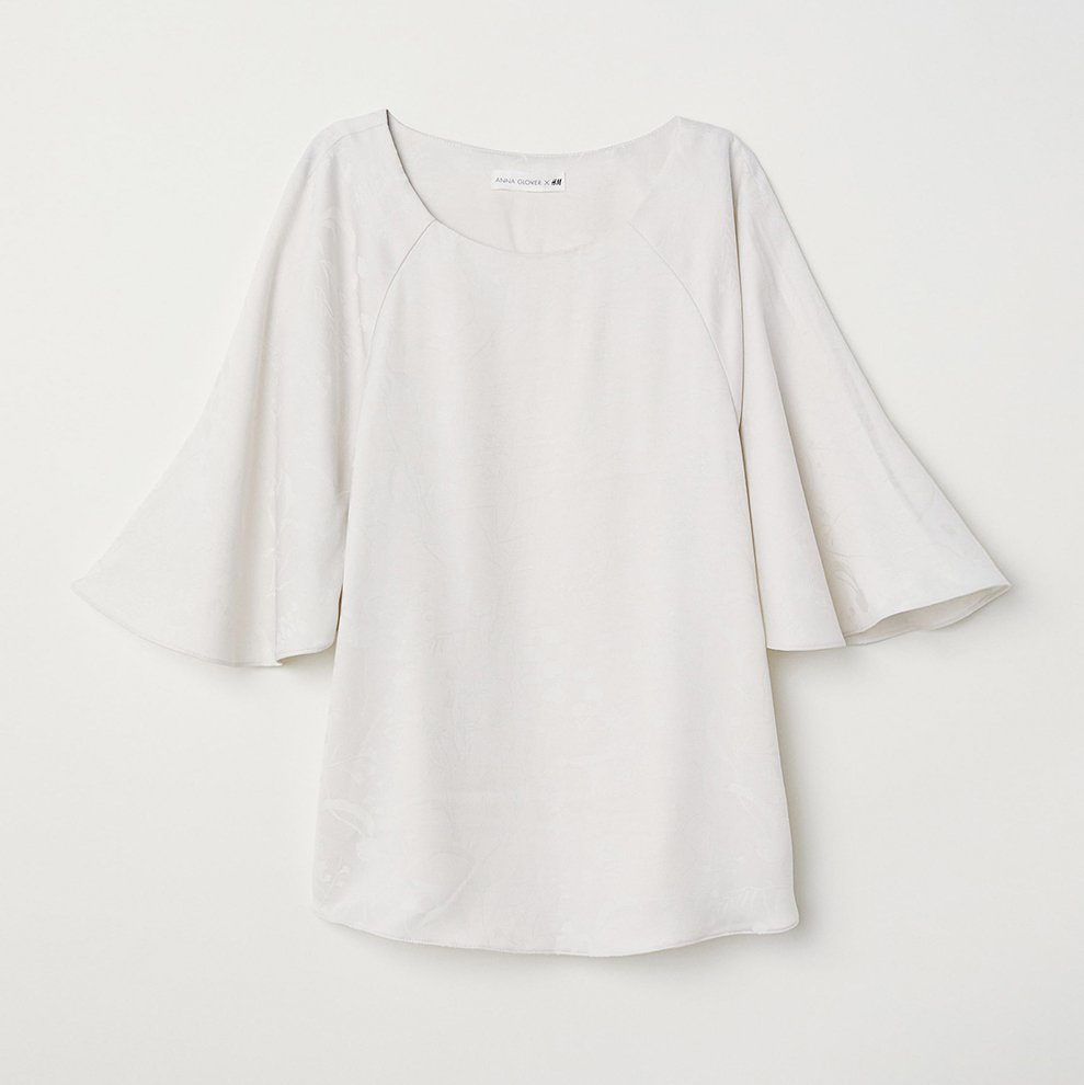 

Блузка H&M 0635050_цветы_01 34 Белая