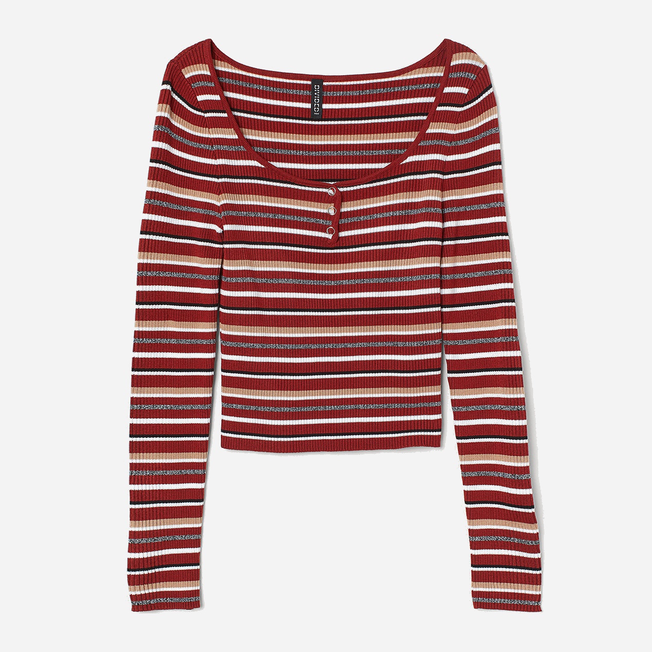 

Джемпер H&M 0776299_полоска XS Коричневый с бежевым и белым
