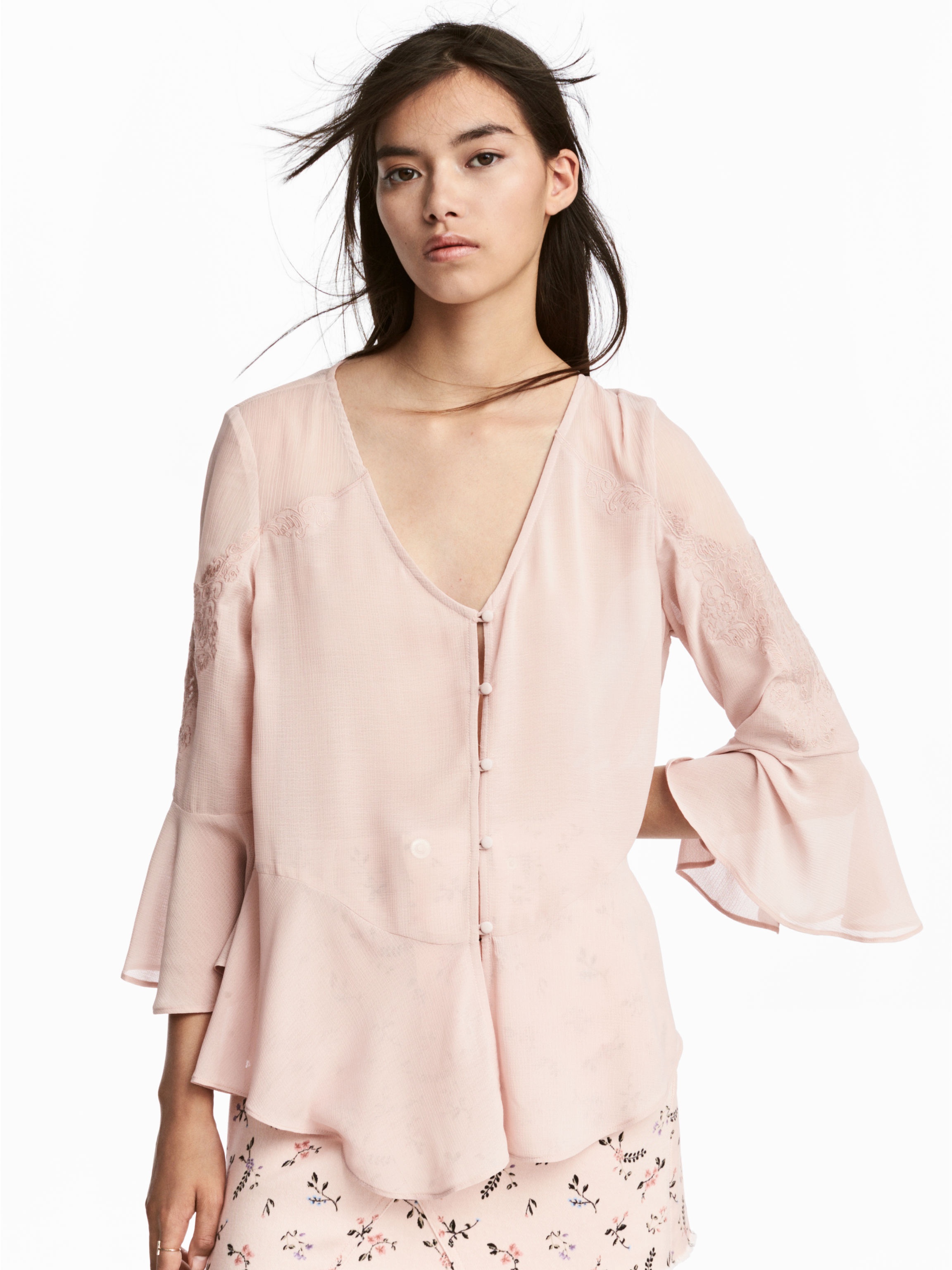 

Блузка H&M 4714566 36 Светлая грязно-розовая