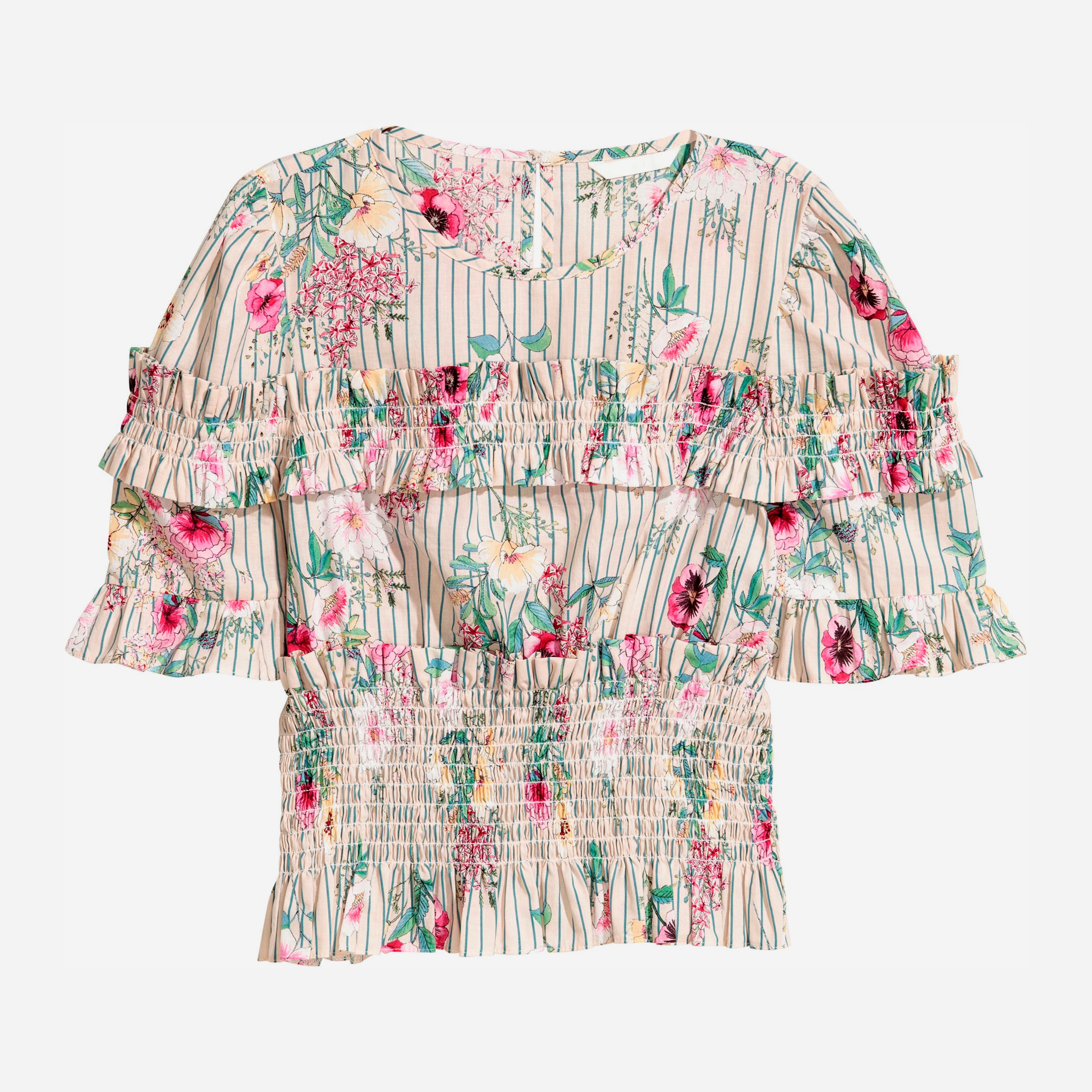 

Блузка H&M 5902946 42 Бежевая с цветами