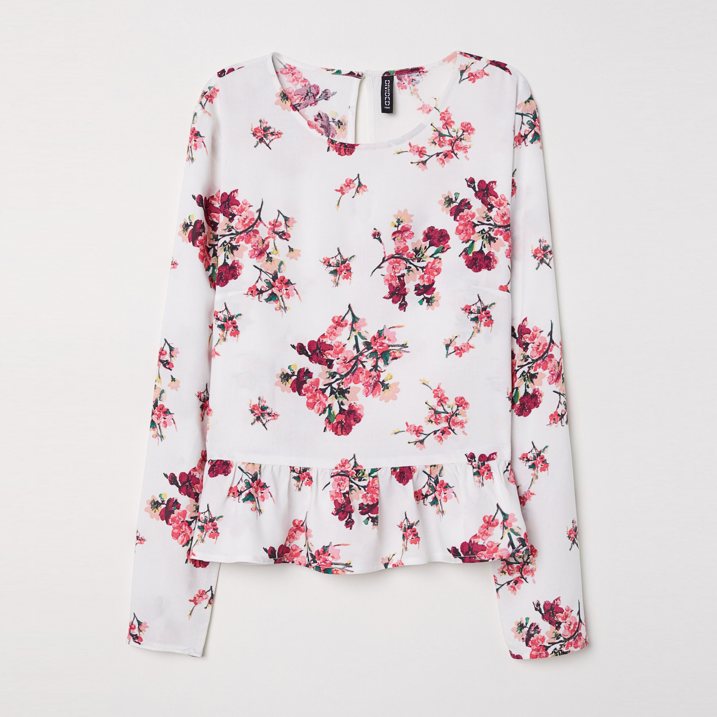 

Блузка H&M 6087897 38 Белая с цветами