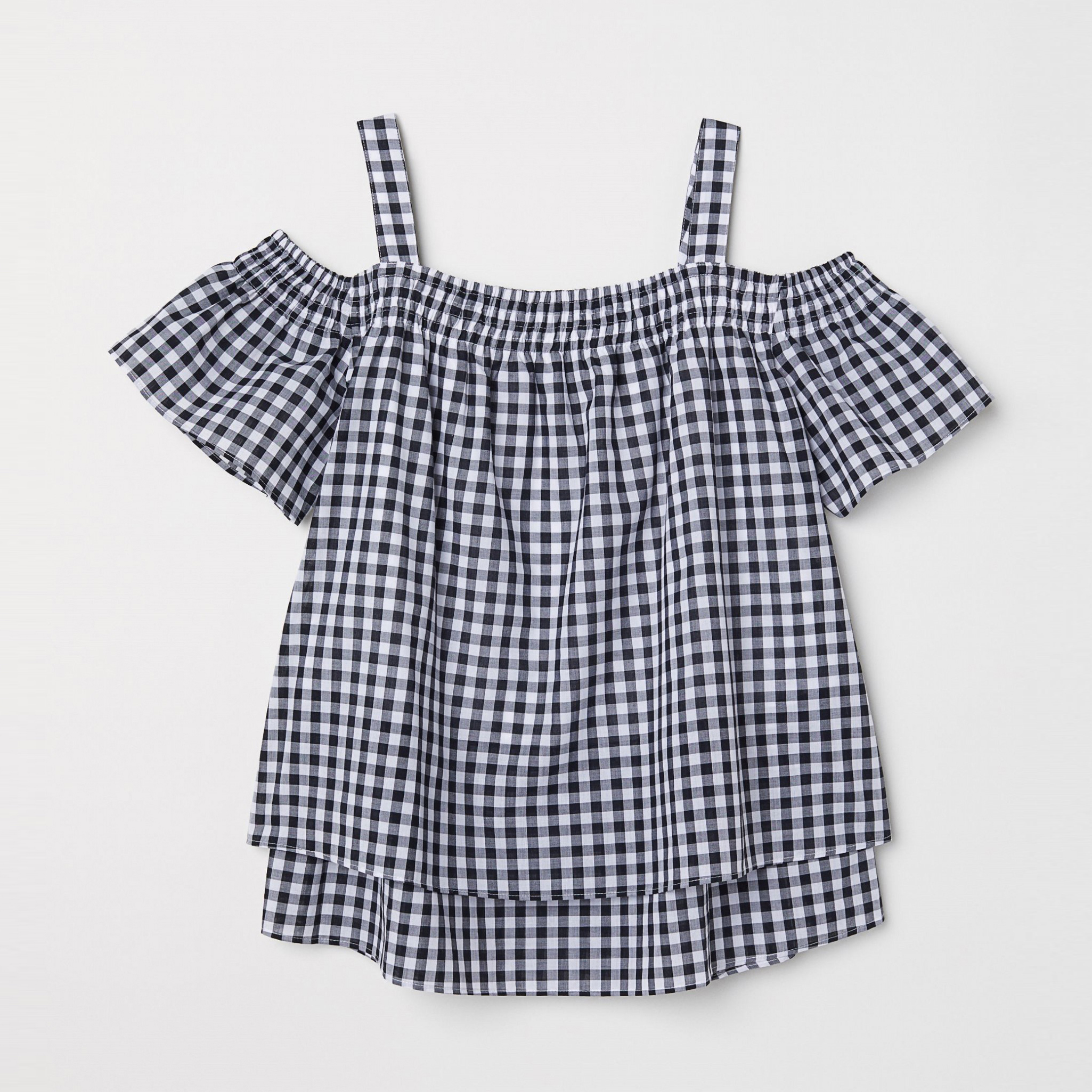

Блузка для беременных H&M 6382467 S Черная с белой клеткой
