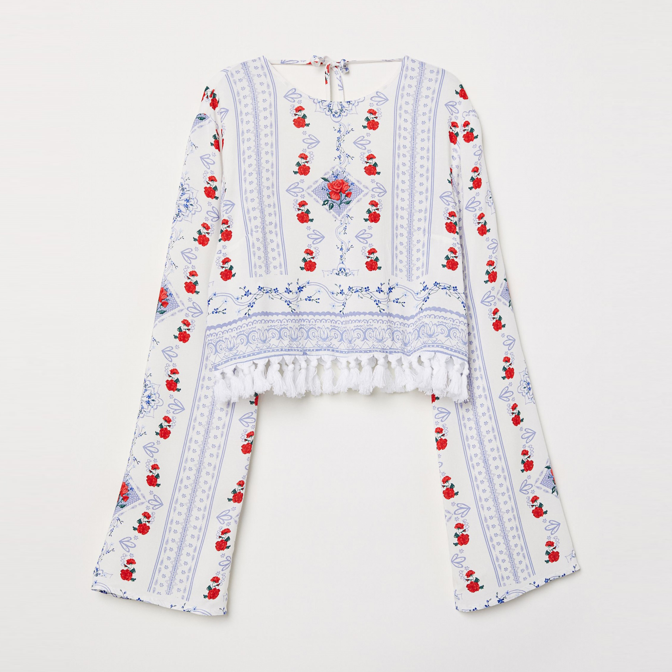

Блузка H&M 6412778 40 Белая с розой