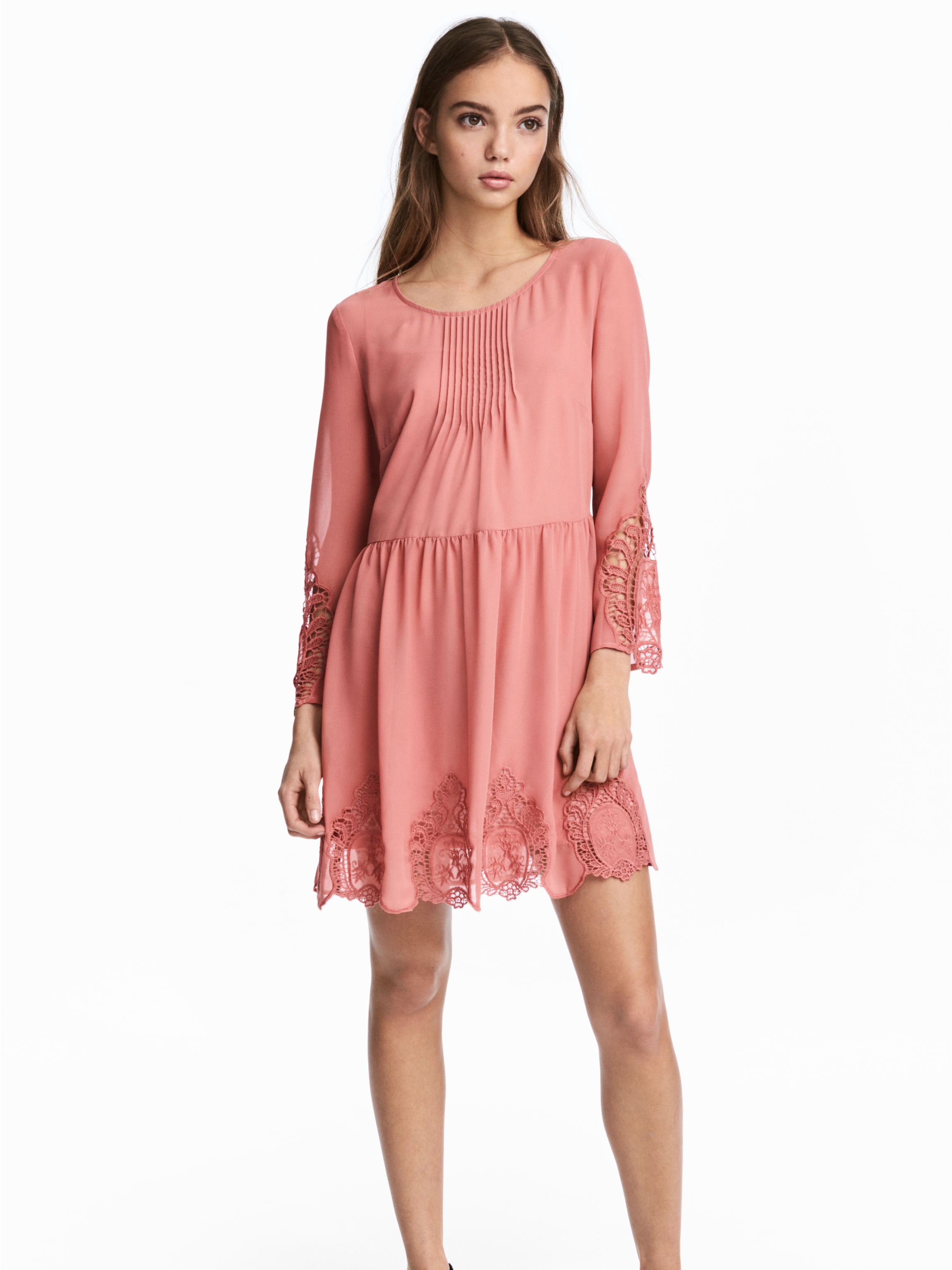 

Платье H&M 4540086 34 Винтажное розовое