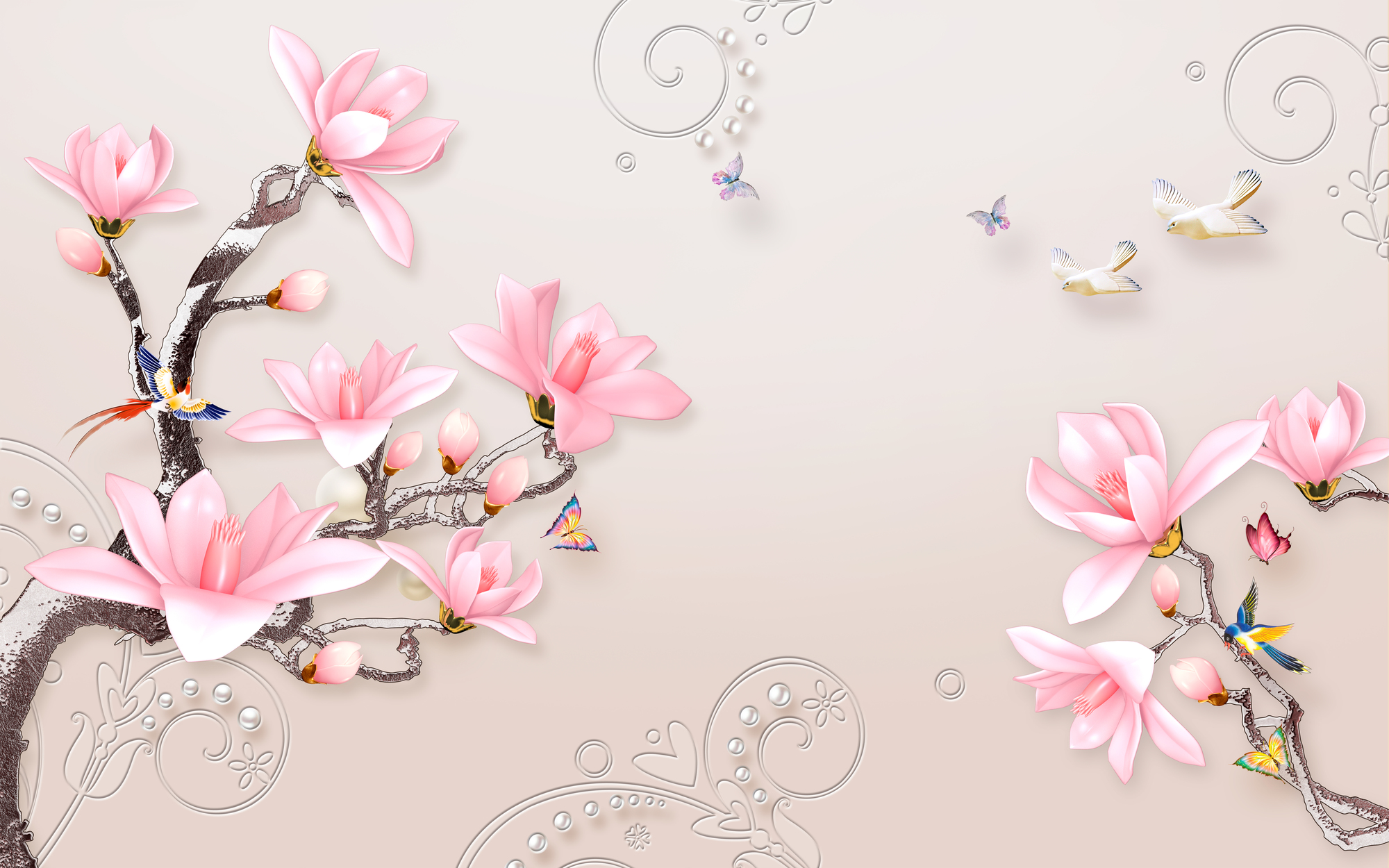 

Фотообои 3D 'Цветущее дерево' (4572) , Кожа