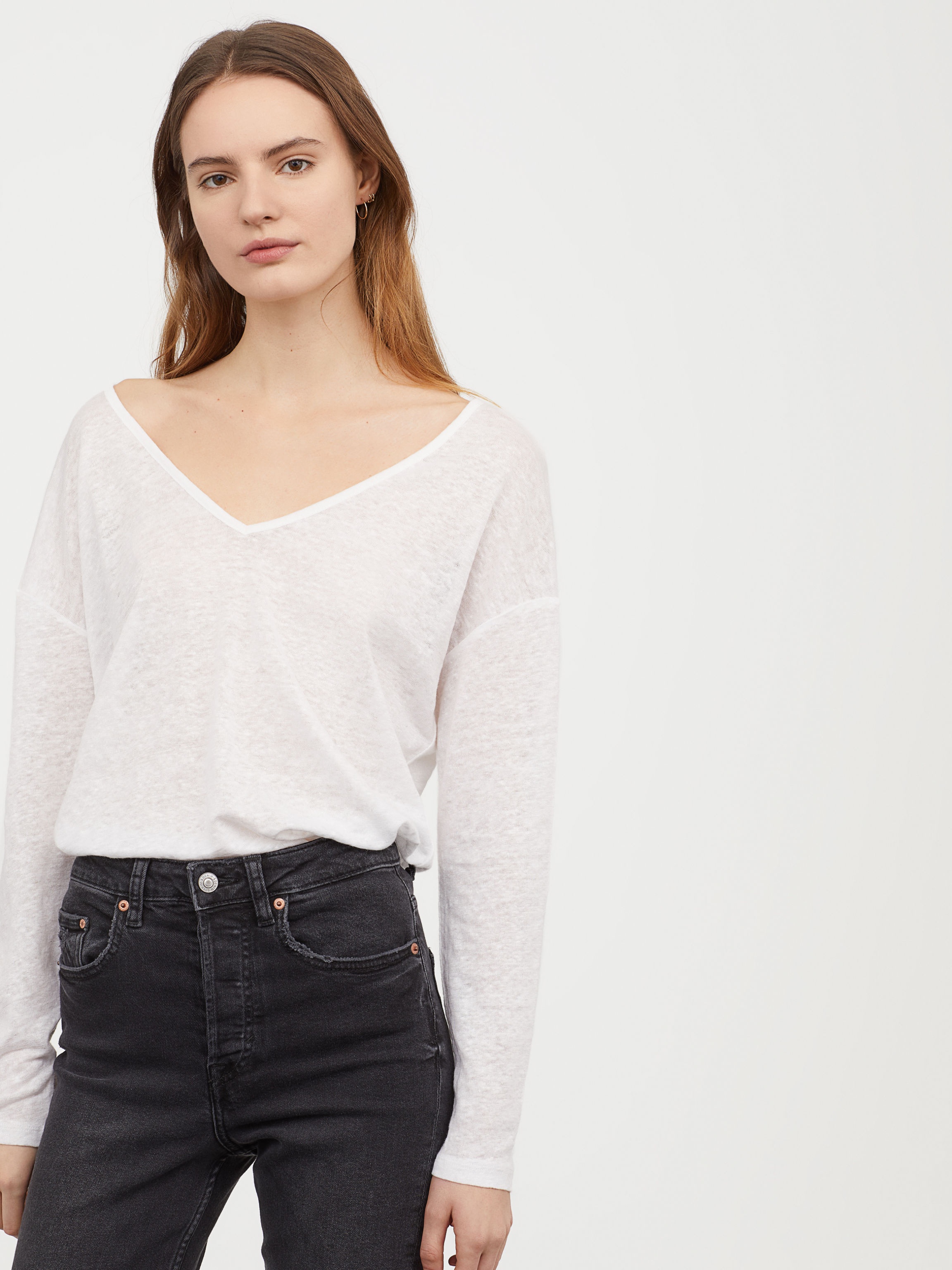 

Лонгслив H&M 5316156 M Белый