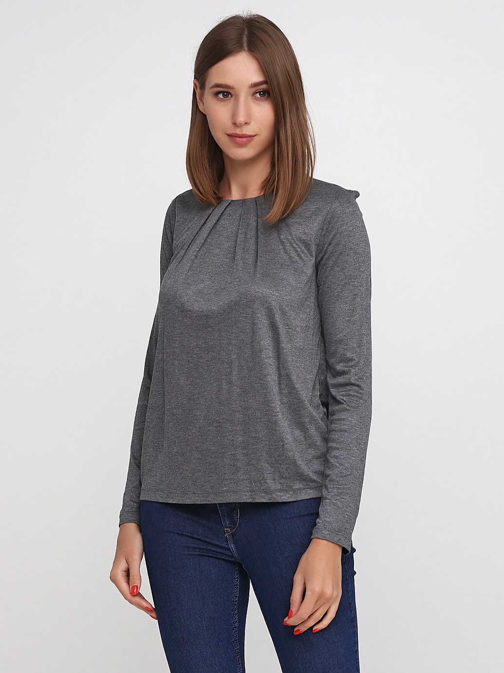 

Лонгслив H&M 4375484 XS Серый меланж
