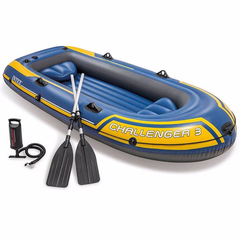 

Трехместная надувная моторно-гребная лодка Intex Challenger 3 Set 295х137х43 см + Алюминиевые весла, ручной насос и 2 надувных сиденья Оригинал (intx-68370)