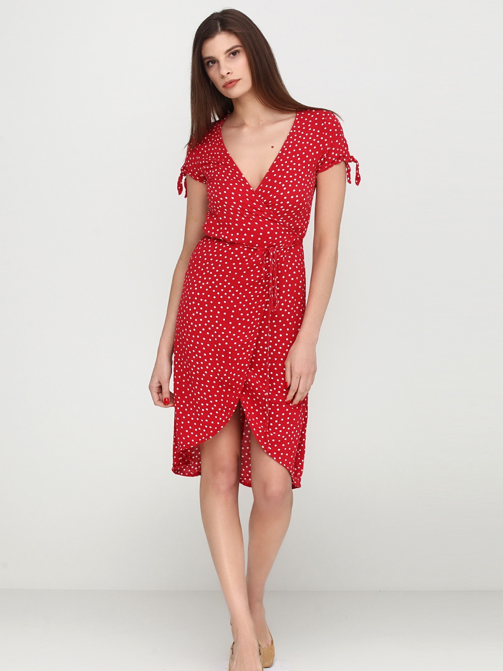 

Платье H&M 5946978 44 Красное в горошек