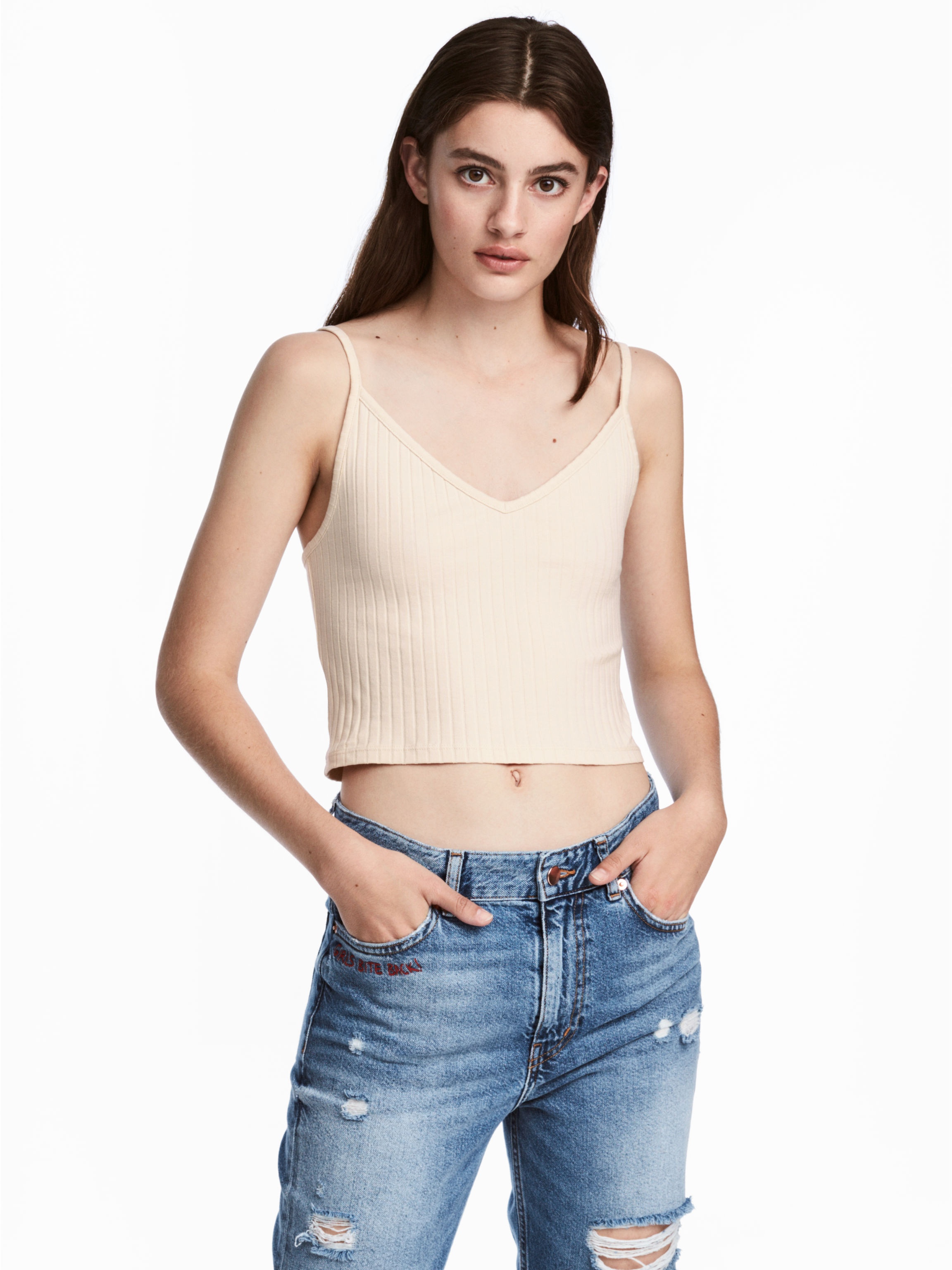 

Топ H&M 4088756 L Бежевый