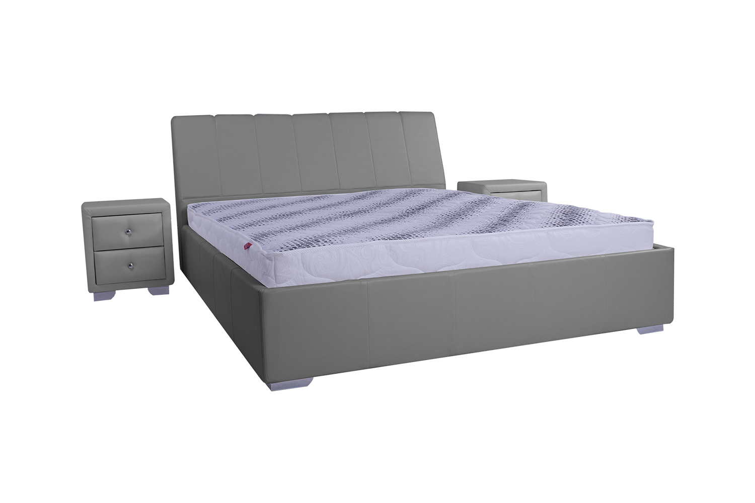 

Кровать со съемным чехлом Zevs-M Релакс (деревянный каркас) Boom 22 серая 180х200