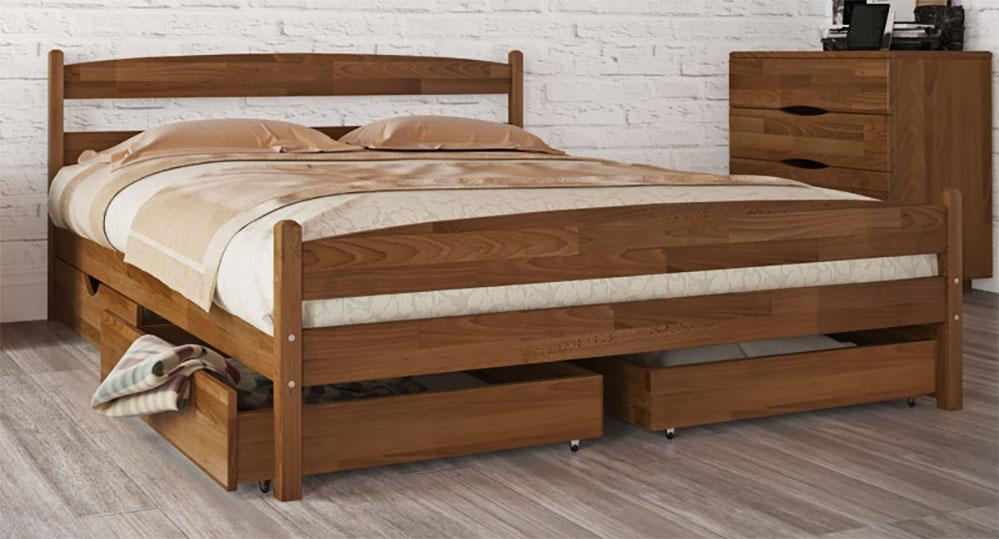 

Кровать двуспальная Олимп Лика с ящиками 180x200 Орех