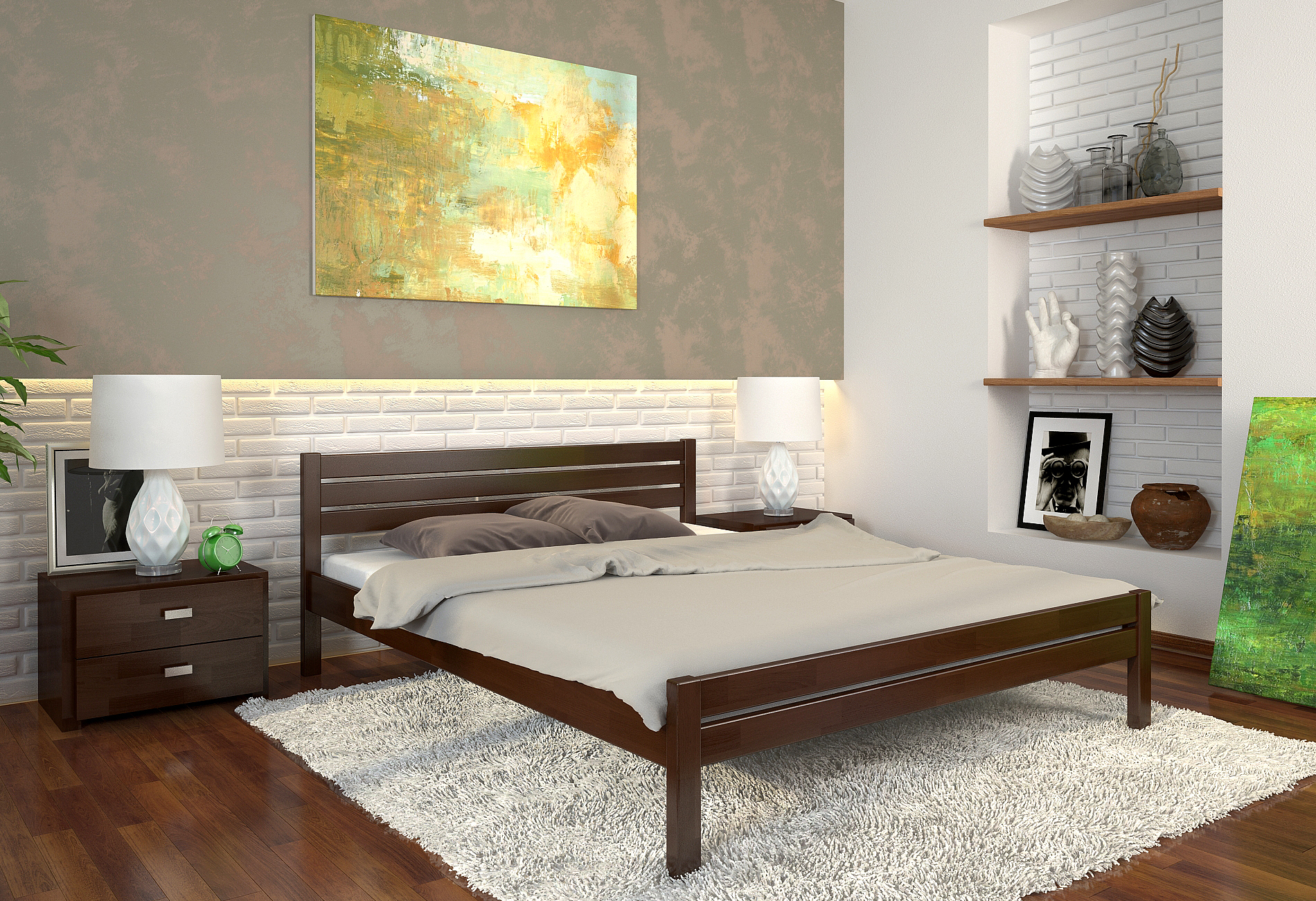 

Кровать Arbordrev Роял (90*200) сосна Темный орех