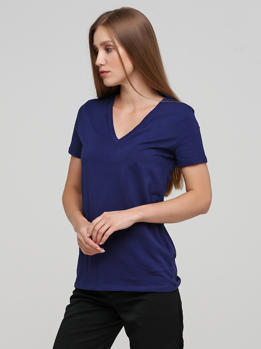 

Футболка H&M 1897451 S Темно-синяя