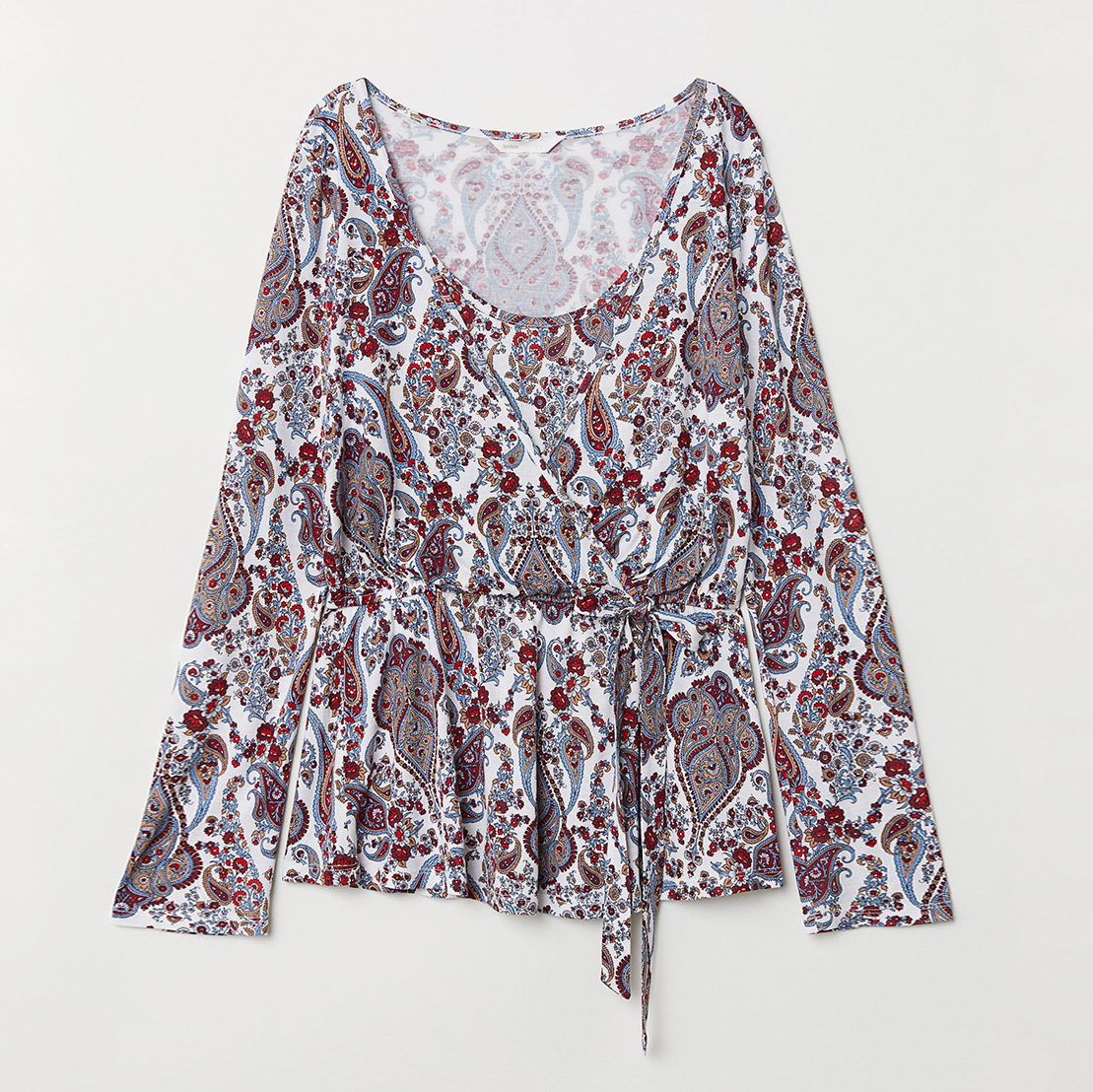 

Блузка для кормящих мам H&M 0669908_цветы M Белая с красныи и синим
