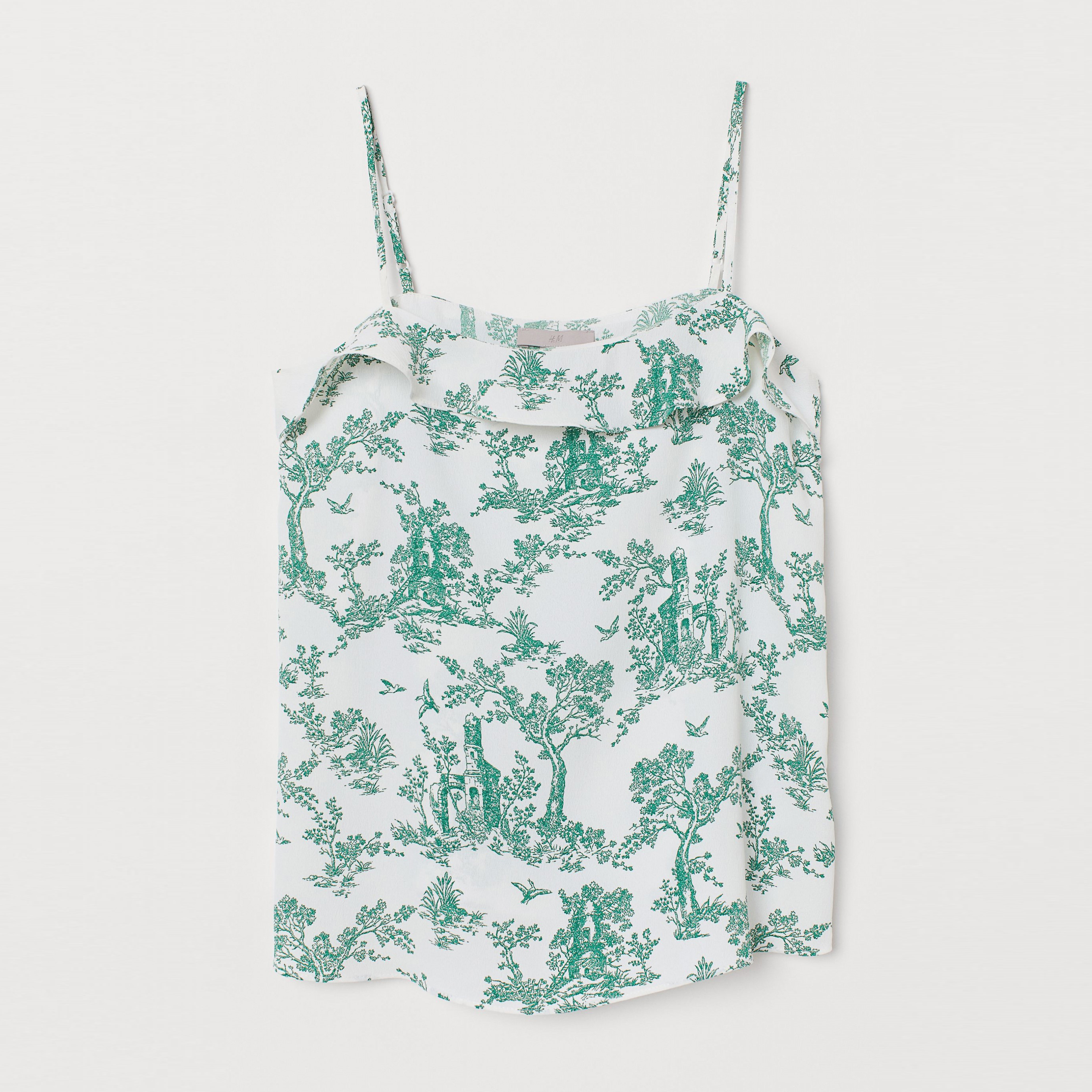 

Топ H&M 7372600 40 Белый с зеленым