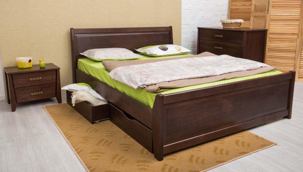 

Кровать Олимп Сити с ящиками с филенкой 160x200 Венге