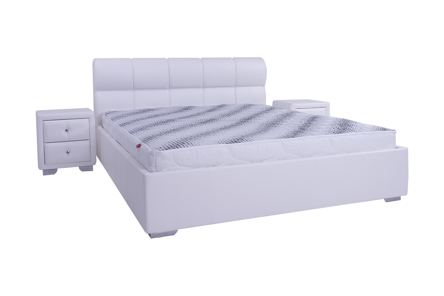 

Кровать со съемным чехлом и механизмом Zevs-M Барселона (металлический каркас) Boom 01 белая 180х190