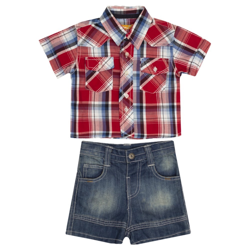 

Костюм : Рубашка, джинсовые шорты Losan Mc baby boys (017802003/579) Красный M6-68 см