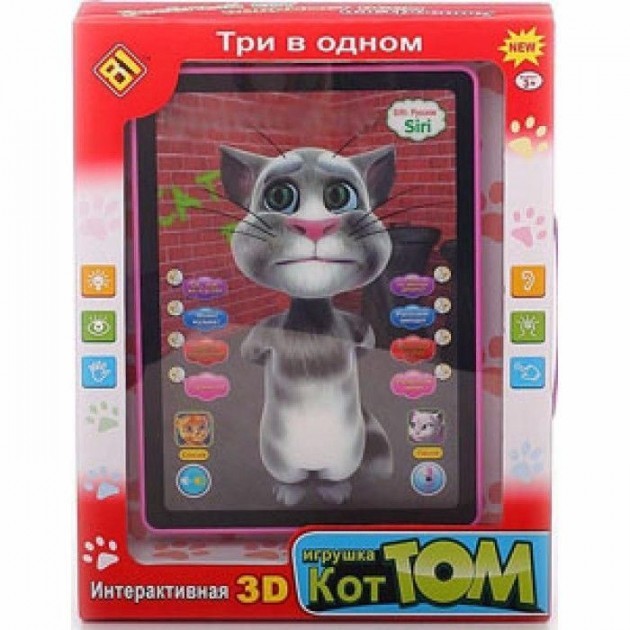 

Интерактивный детский планшет "Говорящий кот Том" JIA DU TOYS 3D развивающая игрушка 0319