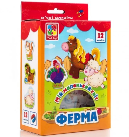 

Набор магнитов "Мой маленький мир. Ферма" Vladi Toys 3106-09 (УКР)
