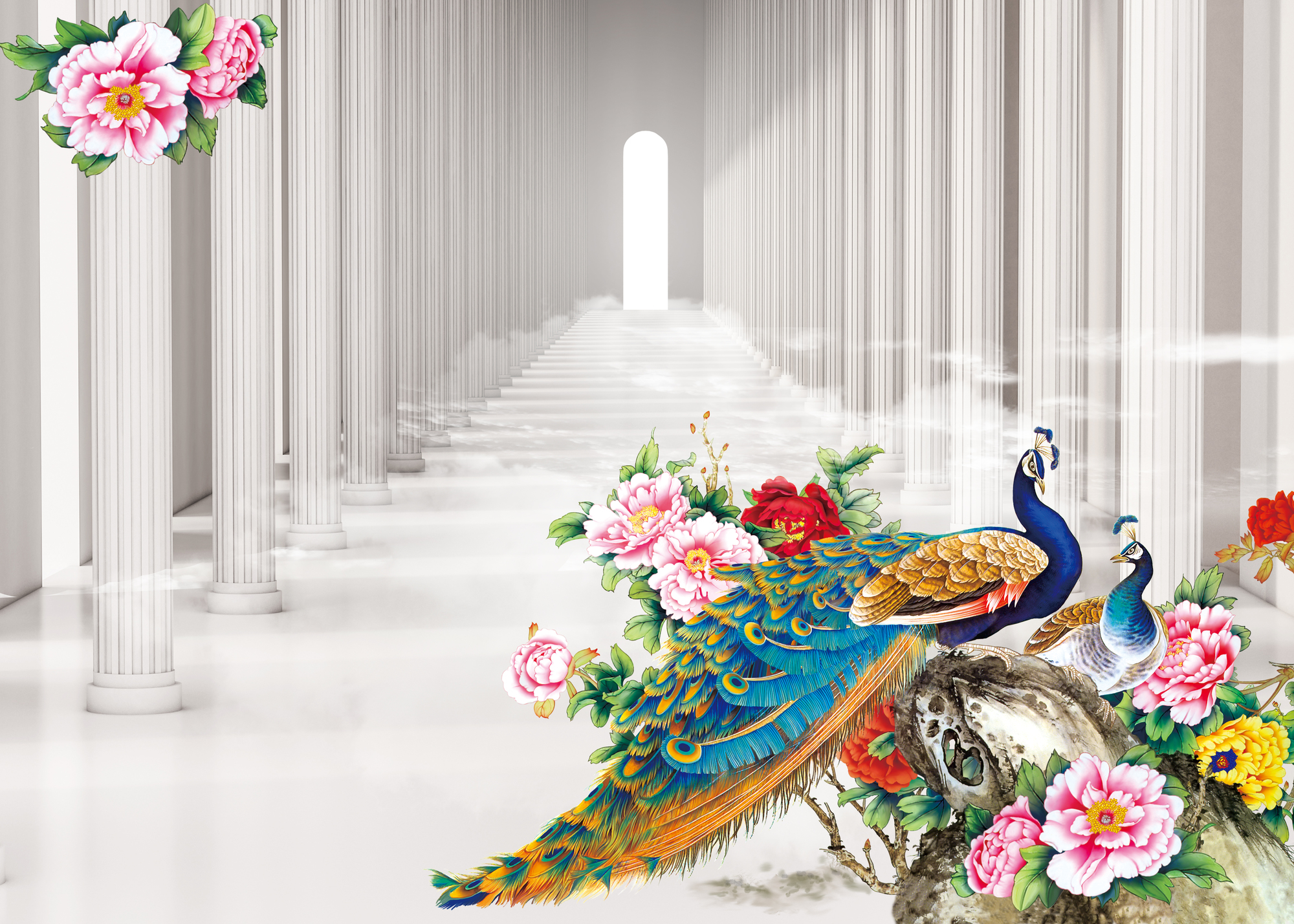 

Фотообои 3D '3D колоны' (4005) , Штукатурка