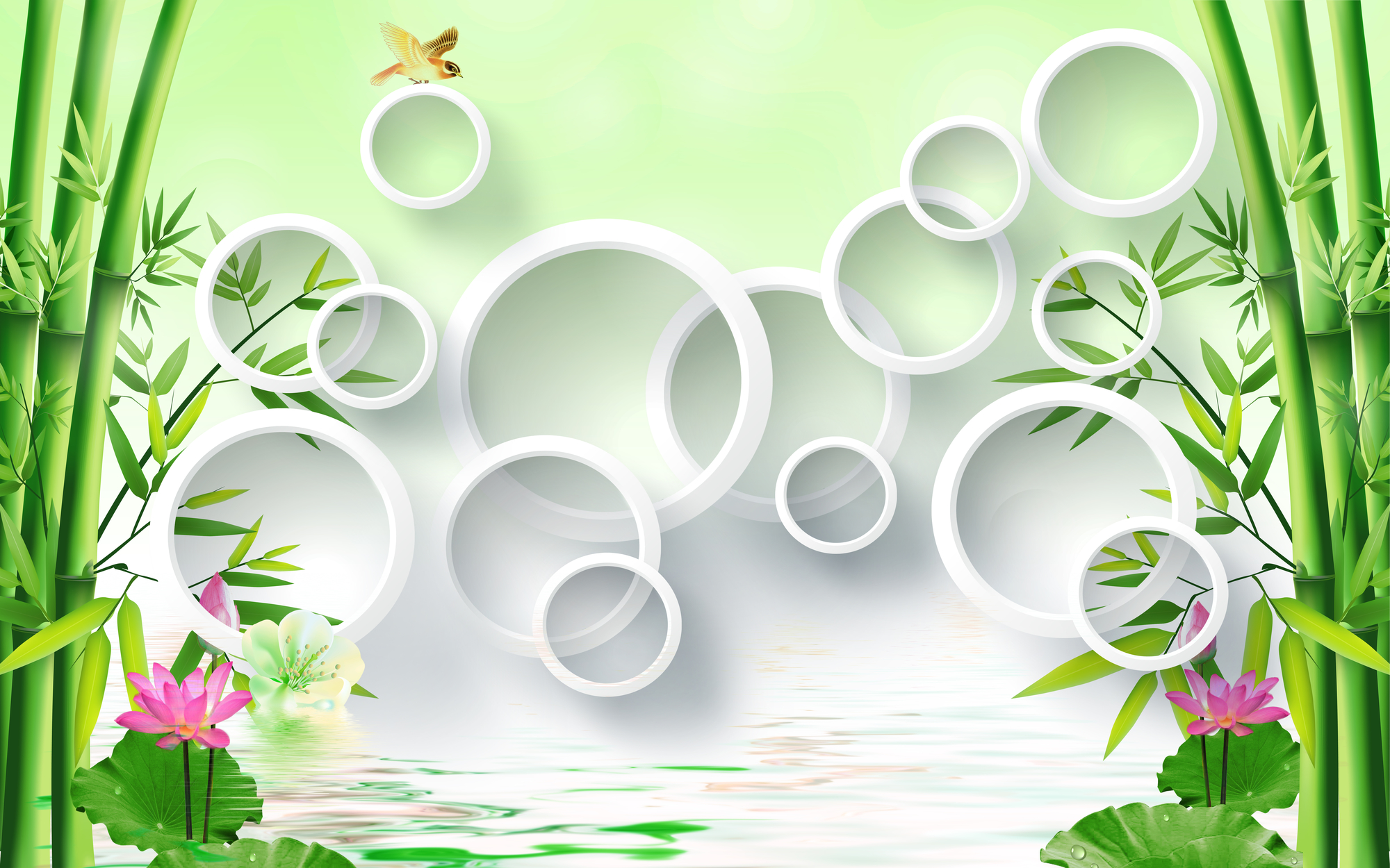 

Фотообои 3D 'Бамбук' (3470) , Холст