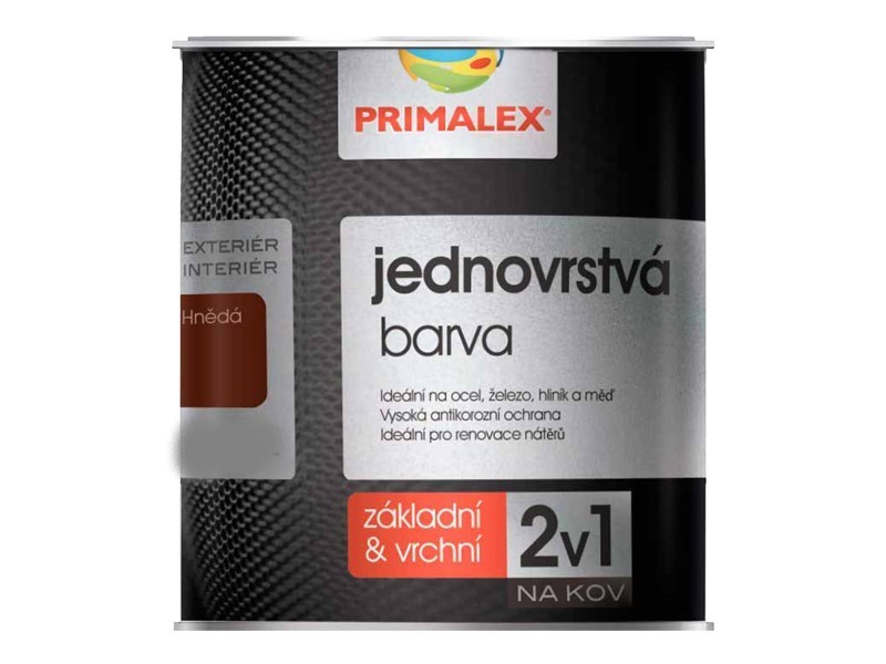 

Однослойная краска по металлу Primalex 2v1 золотой 0,75 л