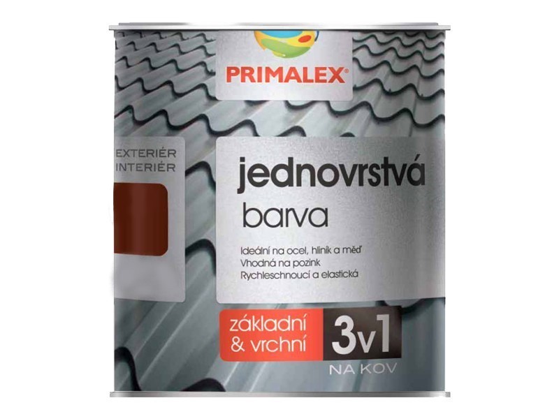 

Однослойная краска по металлу Primalex 3v1 коричневый 0240 2,5 л