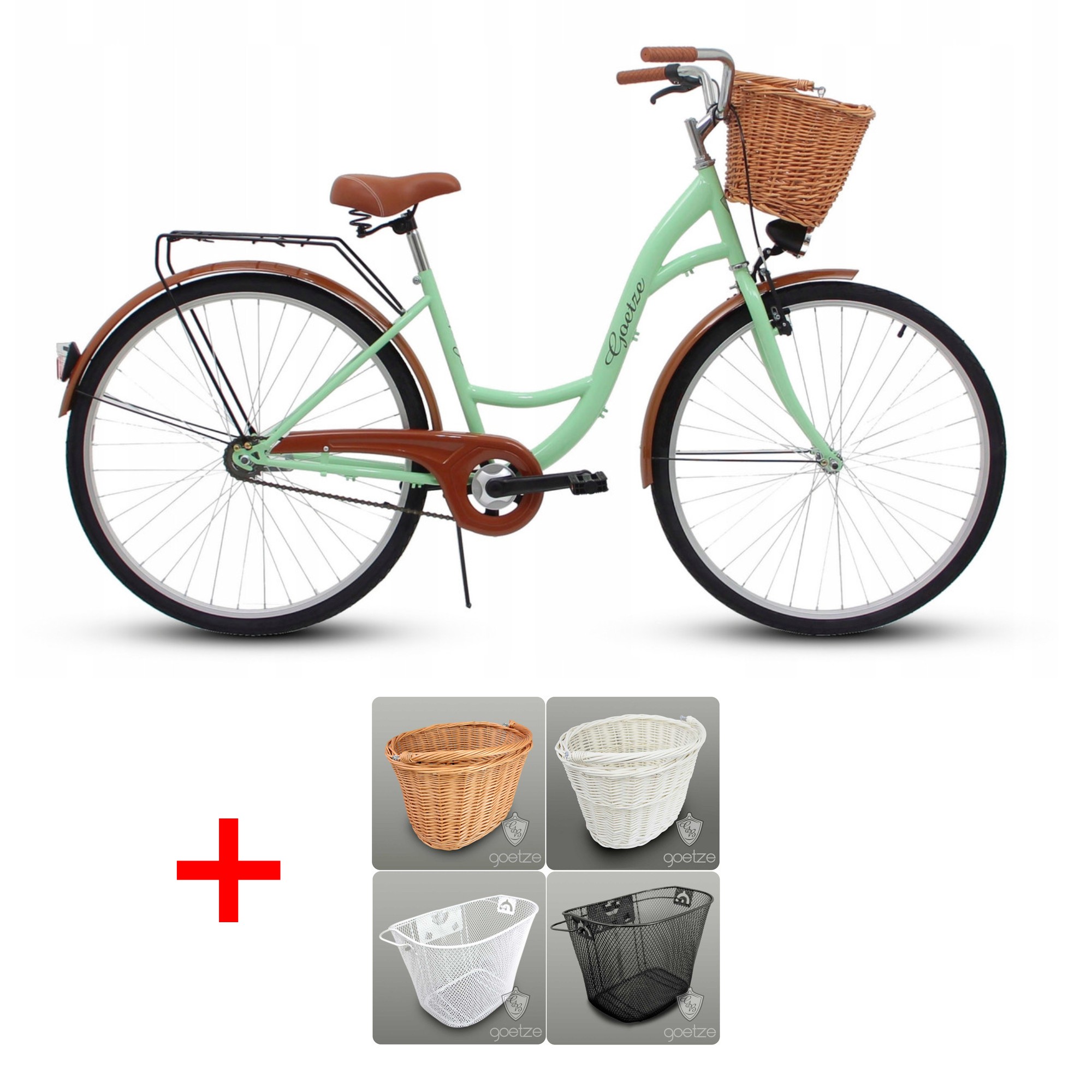 

Велосипед Goetze 28"Eco зеленый + фара и корзина на выбор в подарок