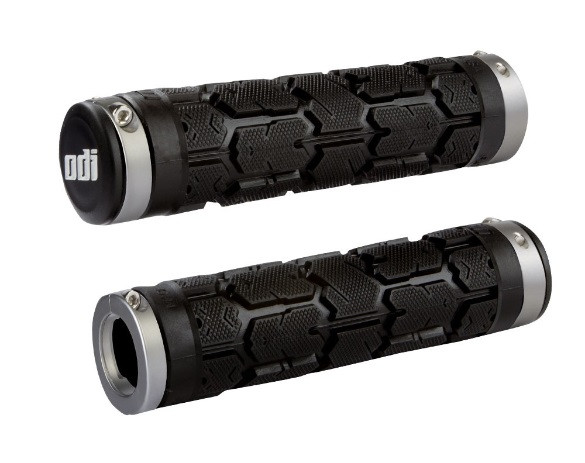 

Грипсы велосипедные (ручки руля) ODI Rogue MTB Lock-On Bonus Pack Clamps черные с серыми замками