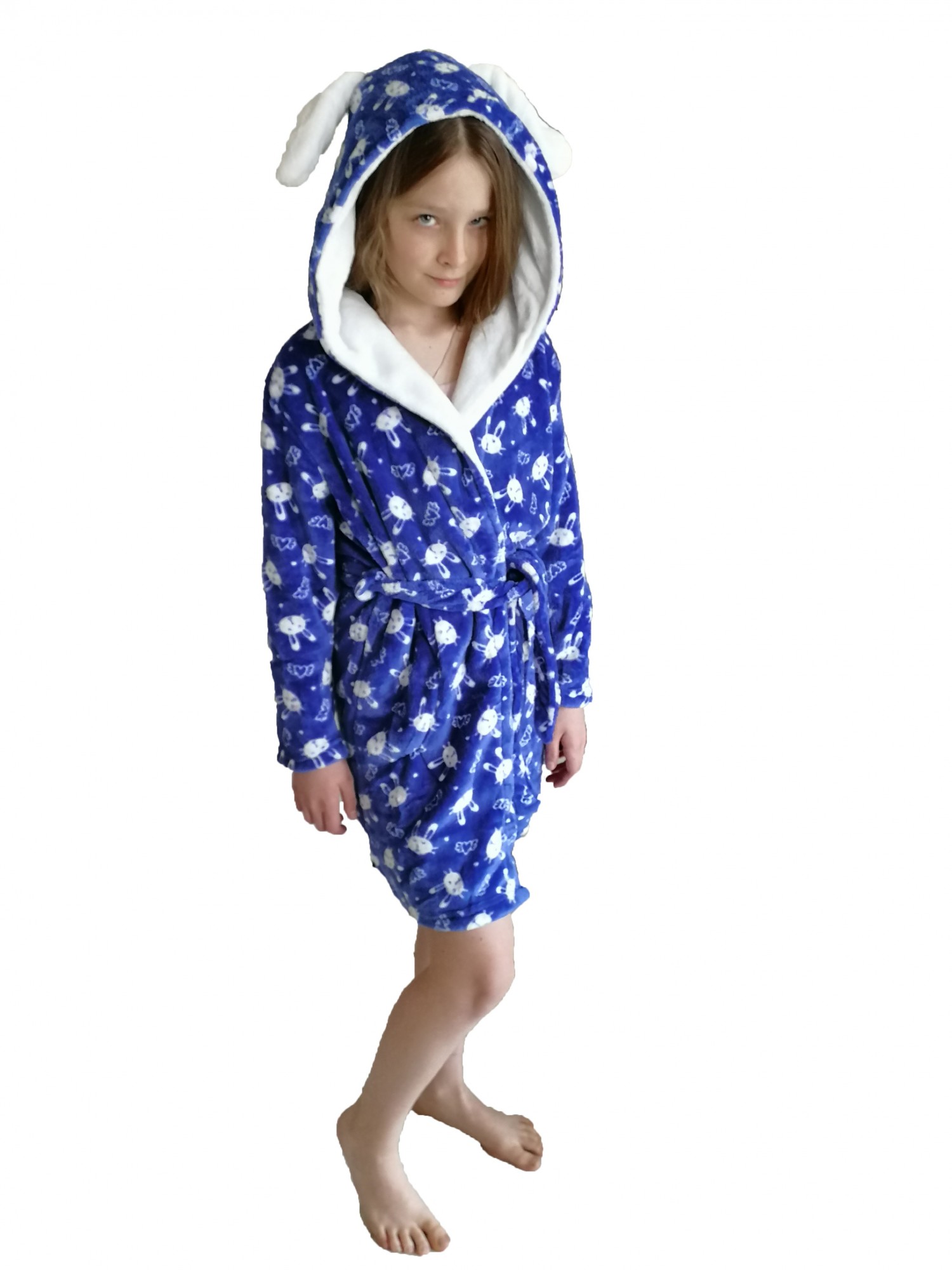 

Халат детский Vienetta Kids 160471 Зайчик синий 7-8 лет,рост 128 см