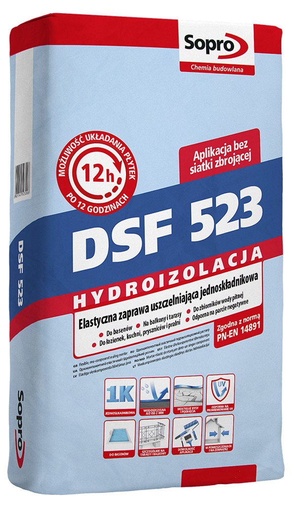 

Эластичная однокомпонентная гидроизоляция Sopro DSF 523 20 кг