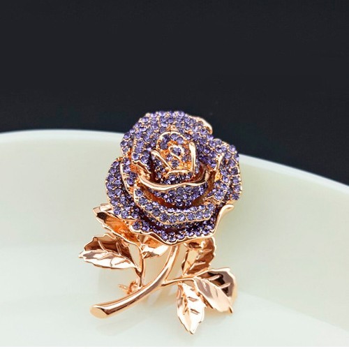 

Позолоченная брошь Роза Brooch Rose сертификат