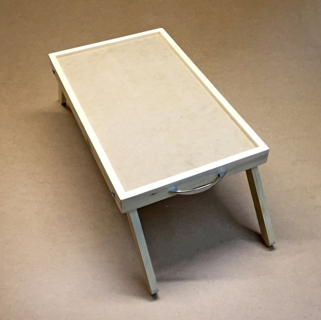 

Прикроватный столик-поднос из натурального дерева IZD Орегон Комфорт с ручками 55х31х17 см Шлифовка СТП-100100