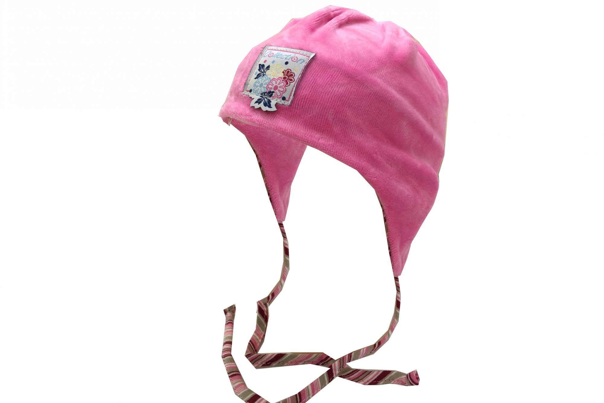 

Демисезонная шапка на подкладке с завязками Maja Perelka 12J 42 см Розовый 09848