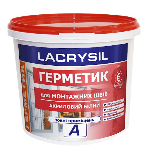 

Герметик акриловый для монтажных швов Lacrysil A 7 кг Внешний (для гидро паро изоляции)