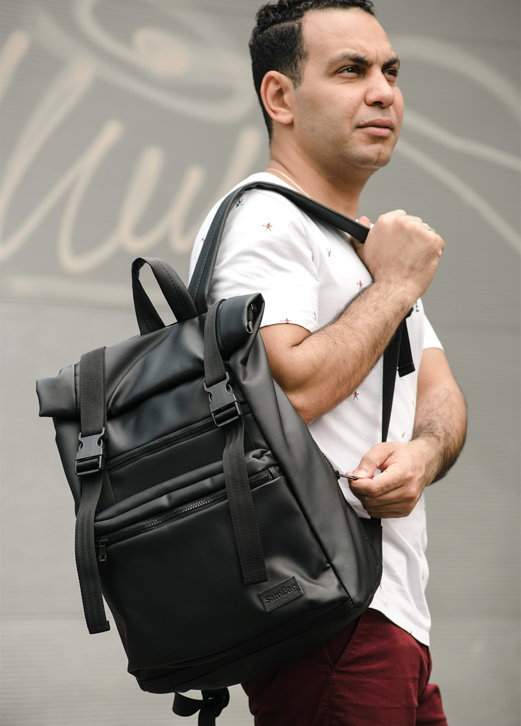 

Рюкзак RollTop 0SHn13127 чорний, Sambag