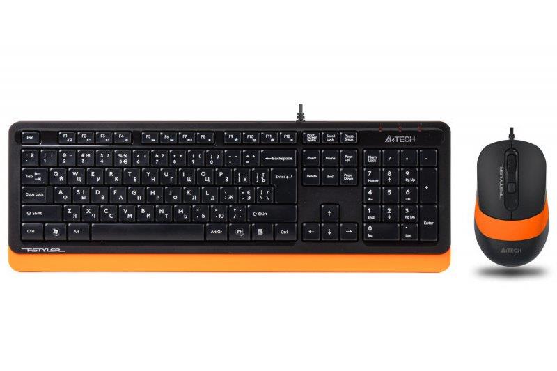 

Комплект (клавиатура, мышь) A4Tech F1010 Black/Orange USB
