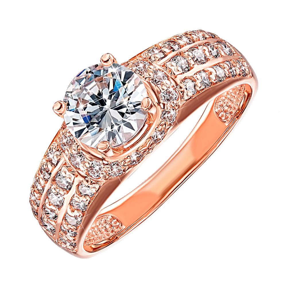 

Кольцо из красного золота с фианитами 000117654 19 размера