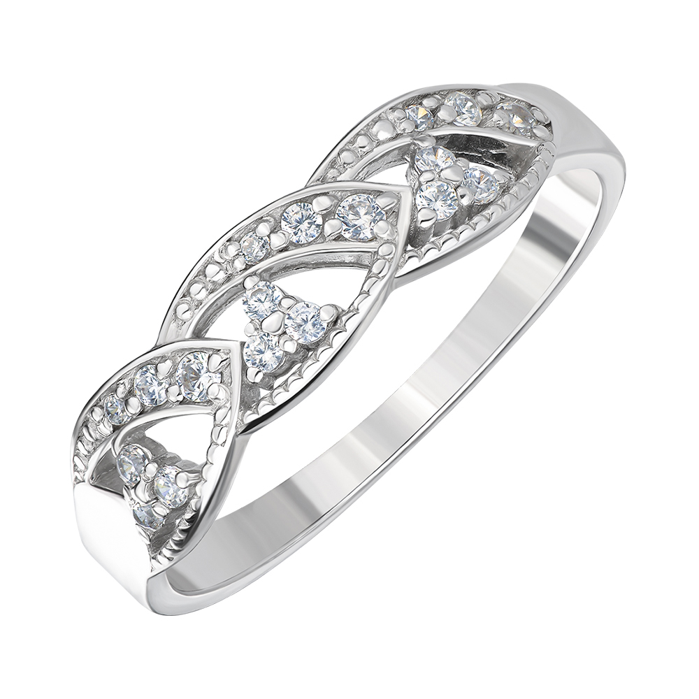 

Серебряное кольцо с кристаллами циркония 000119293 18 размера