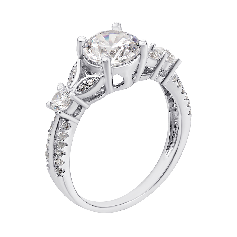 

Серебряное кольцо с фианитами 000136065 15.5 размера