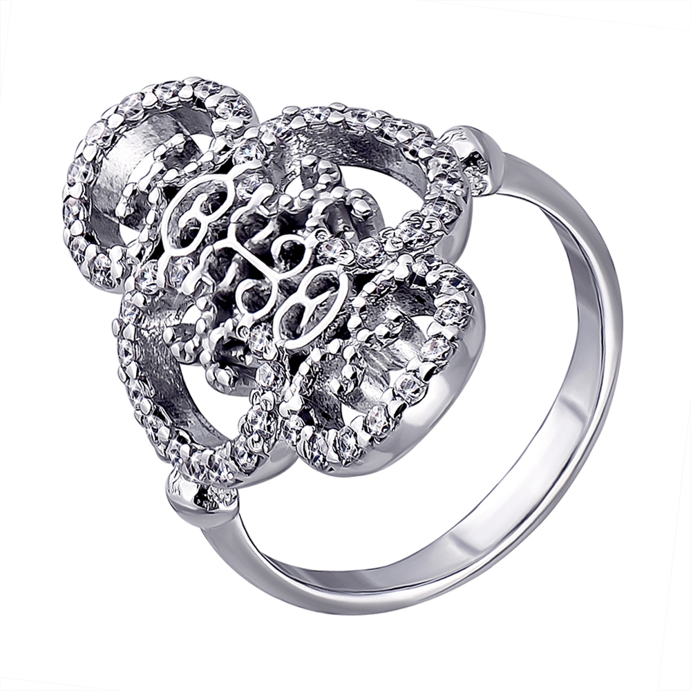 

Серебряное кольцо с фианитами 000139958 19 размера