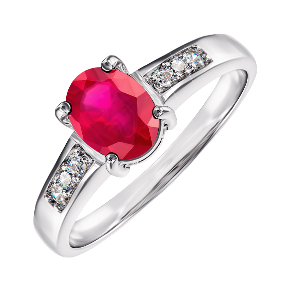 

Серебряное кольцо с рубином и фианитами 000145068 16.5 размера