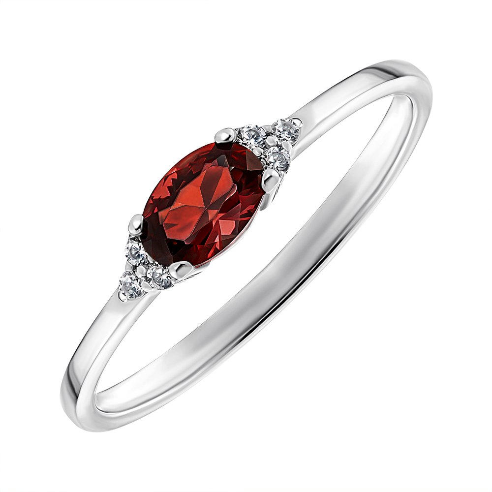 

Серебряное кольцо с гранатом и фианитами 000149096 16 размера