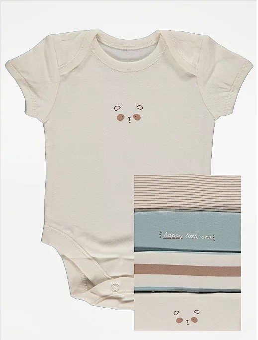 

Боди (5 штук) George Cream Bear Print 80-86 см разноцветные