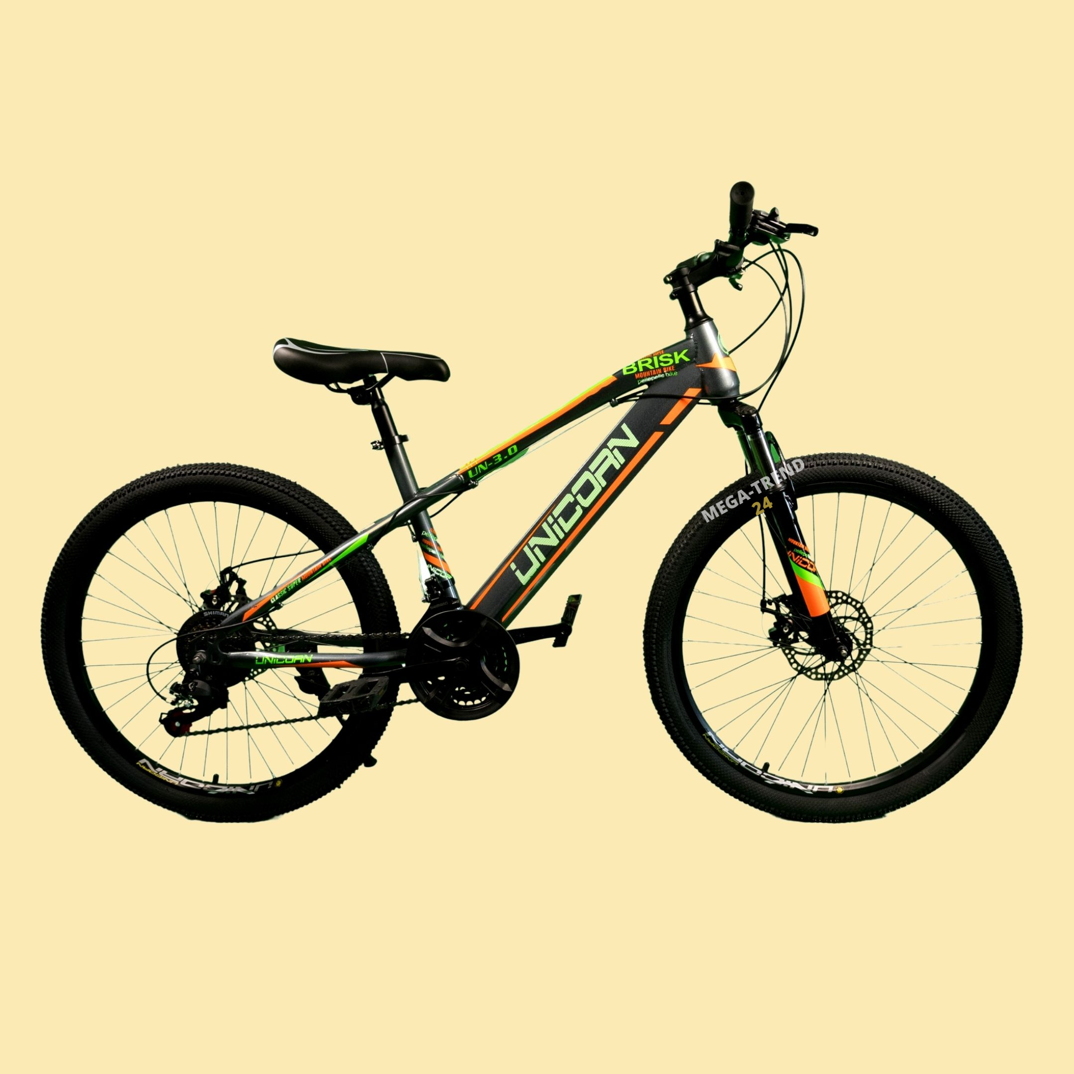 

Спортивный горный велосипед Unicorn Brisk Колеса 24" Рама 15" Хроммолибден Серо-оранжевый