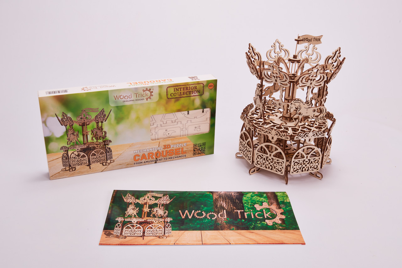 

Конструктор деревянный Карусель 3D. Wood trick пазл.