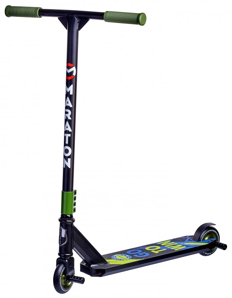 

Трюковый самокат Maraton Active с усиленными алюминиевыми дисками + 2 пеги, Зеленый